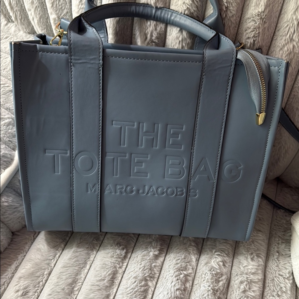 Marc Jacobs Blue Tote with Gold Accents